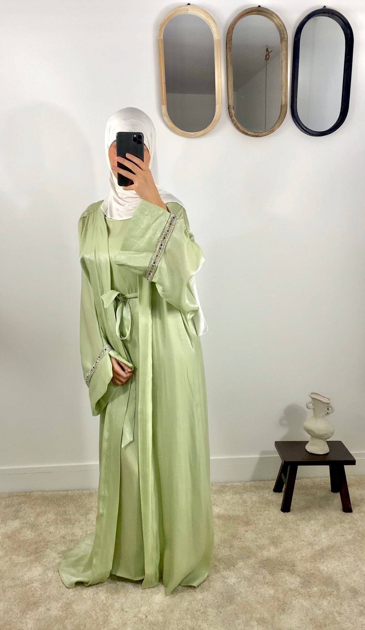 Set abaya Yara vert