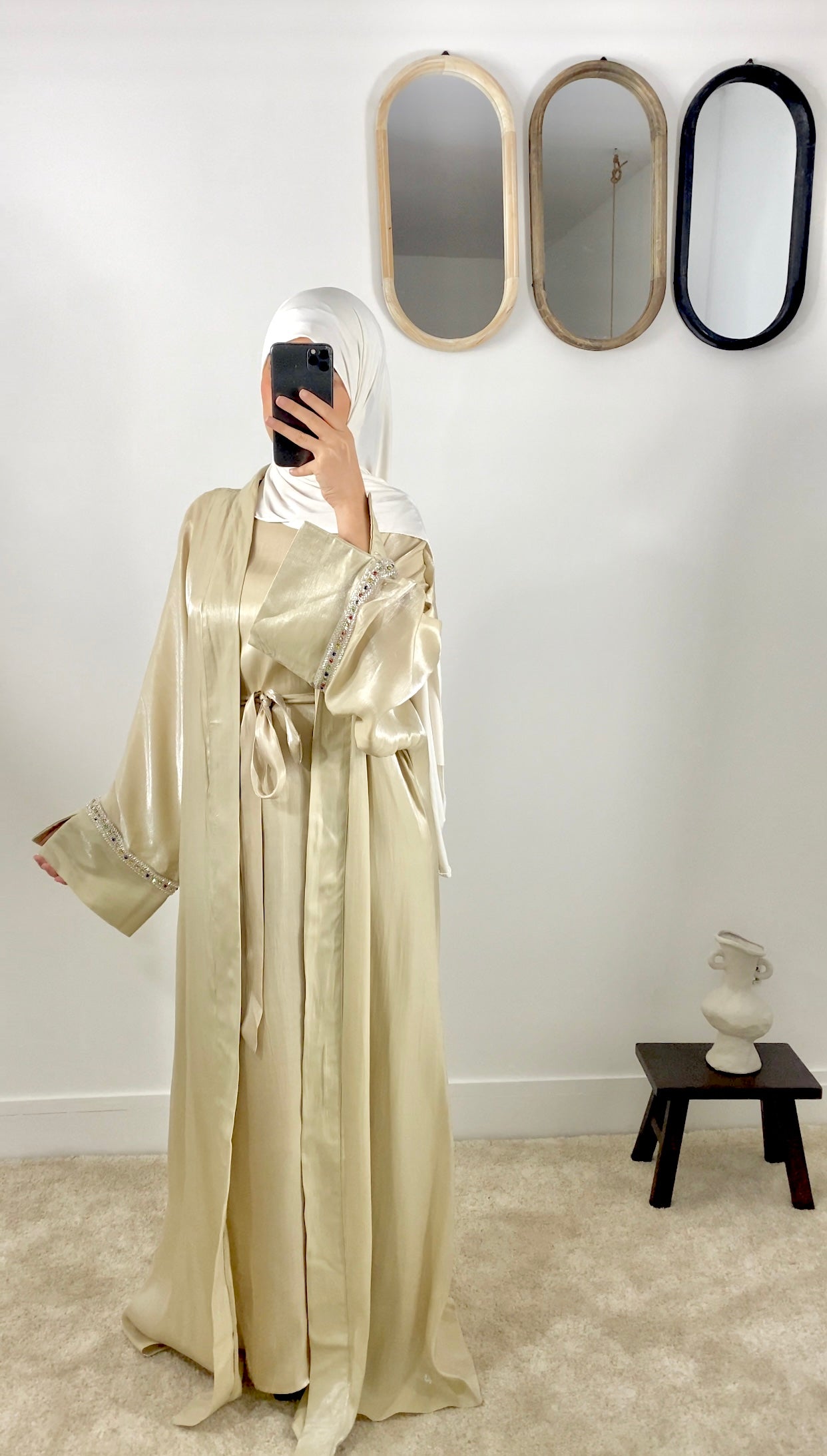 Set Abaya Yara beige