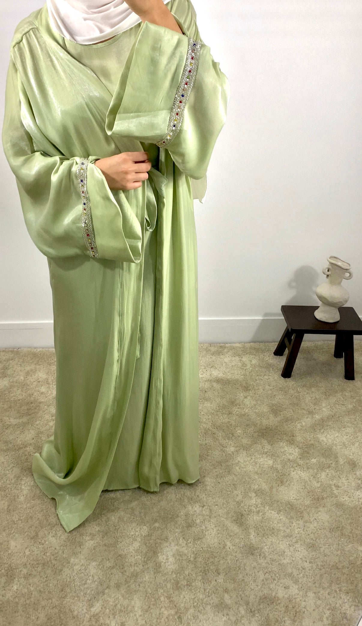 Set abaya Yara vert