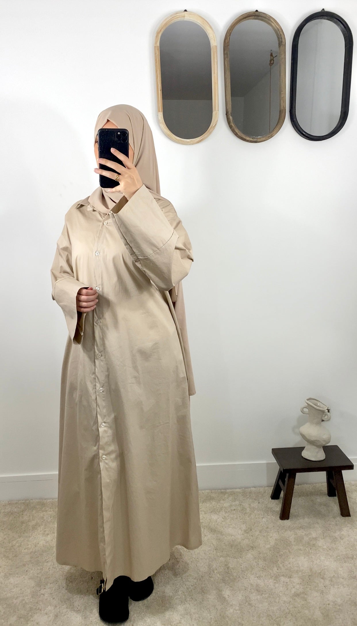 Robe chemise Raja beige